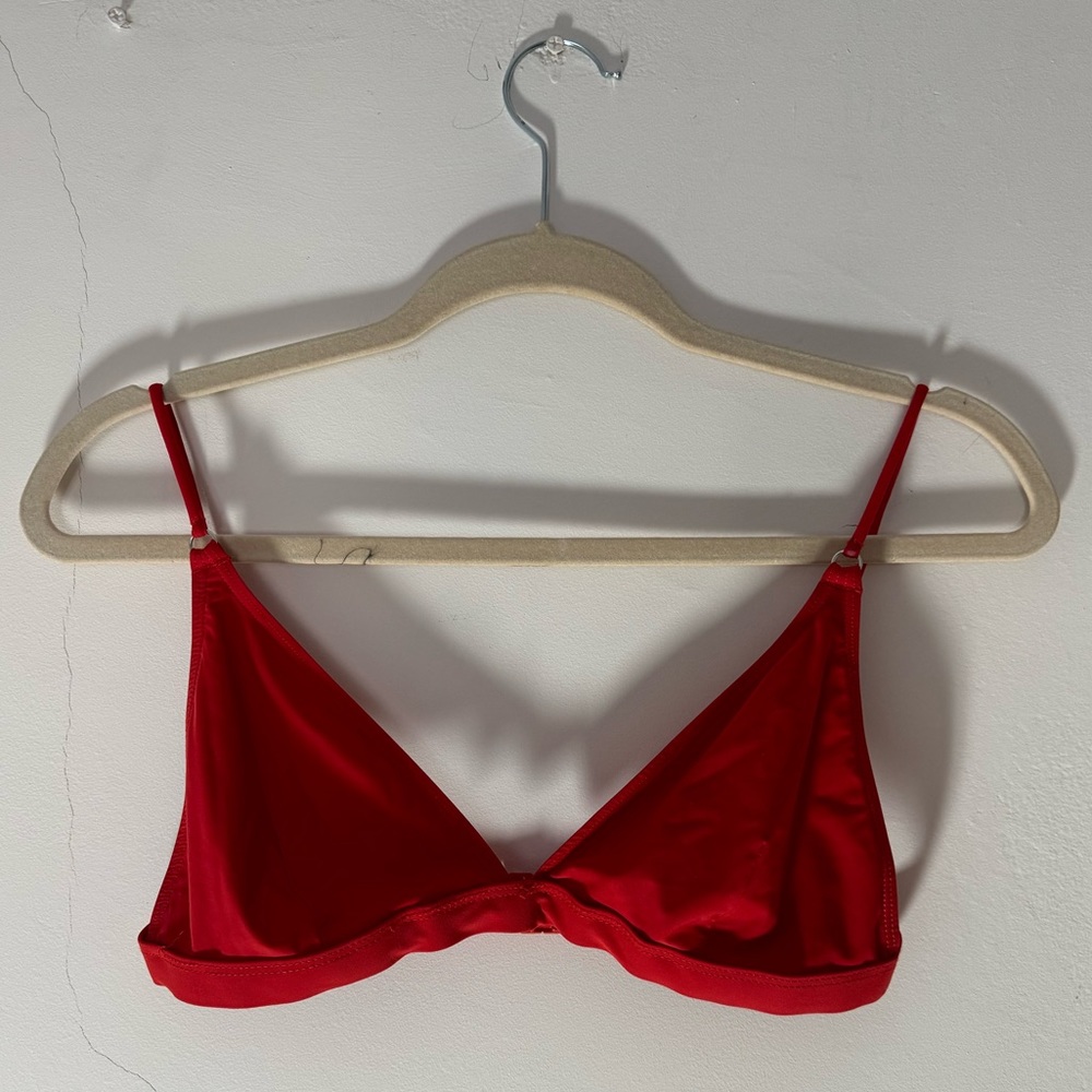 ACNE RED TRIANGLE BATHING SUITE TOP